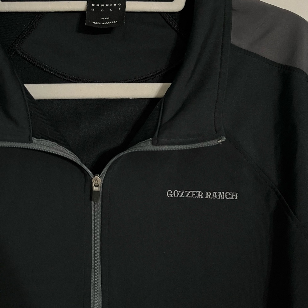 Dunning Golf Gozzer Ranch Black and Gray Performance Jacket with Quarter-Zip